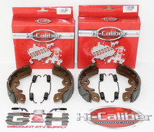 (2 SETS) WATER GROOVED FRONT Brake Shoes & Springs for 1985-1986 Suzuki LT 250 E EF Quadrunner ATVs