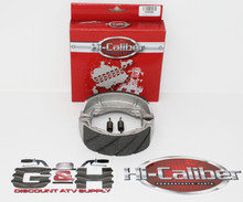 QUALITY SET of WATER GROOVED FRONT Brake Shoes +Springs for the Kawasaki KLT 110 160 185 200 250 3-wheel ATVs