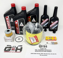Complete Tune-up Oil Change Maintenance Kit for 2000-2006 Honda TRX 350 Rancher FE FM TE TM ATVs (4x4 ONLY)