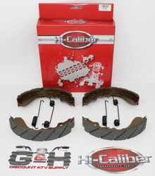 2 Sets of QUALITY GROOVED REAR Brake Shoes & Springs for Kawasaki 600 Mule KAF 400
