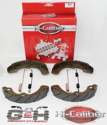 (2 SETS) QUALITY GROOVED REAR Brake Shoes & Springs for 2000-2002 Kawasaki Mule 2510 Diesel 4x4 KAF 950