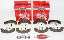 (4 SETS) QUALITY GROOVED FRONT & REAR Brake Shoes & Springs for 2003-2008 Kawasaki Mule 3010 Diesel & TRANS 4X4 KAF 950 UTVs