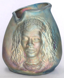 158 - African Woman Vase w/ Hair