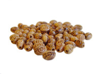 Olive Wood Oval Carved Beads 9mm (80 beads).