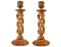 Olive Wood Candle Holders (9 inches in Height) 0505