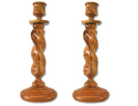 Olive Wood Candle Holders (9 inches in Height) 0503