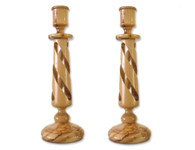 Olive Wood Candle Holders (9 inches in Height) 0504