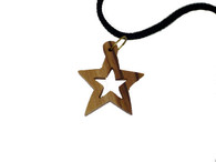 Olive Wood Bethlehem Star Pendant.(1.4 inches in Height)