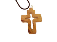 Olive Wood Risen Cross Pendant.(2 inches in Height)