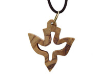 Olive Wood Dove Pendant (1.2 inches in Height).