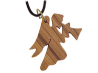 Olive Wood Angel Pendant.(1.2 inches in Height)