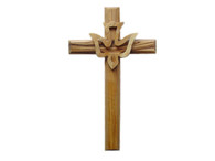 Olive Wood Cross With Descending Dove (6.3 inches in Height)