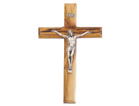 Olive Wood Cross With Crucifix .(8.5 inches in Height)