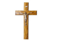 Olive Wood Cross With Crucifix (10 Inches Height)