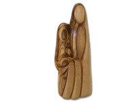 Olive Wood Faceless Holy Family ™ Miniature Sculpture (4 inches in Height)
