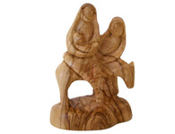 Olive Wood Flight Into Egypt Miniature Sculpture (4 inches in Height)
