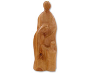 Olive Wood Joseph Mary & Child ™ Sculpture (10 inches in Height)
