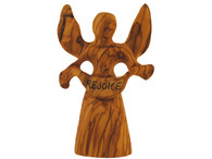 Olive Wood Rejoice Angel. (5 inches in Height)