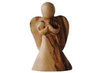 Olive Wood Joy Angel ™ Sculpture Minature (4 inches in Height)