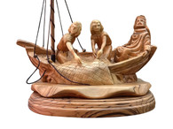 Christ The Fisherman - Cast Your Net - Olive Wood Museum Quality Statue (9.15 inches in Width x 11.60 inches in Height)