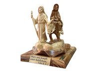 Olive Wood Flight Into Egypt Museum Quality Statue (6 inches in Width x 7 inches in Height)
