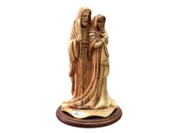 Olive Wood Holy Family Museum Quality Statue 6 inches in Width x 10 1/2 inches in Height
