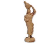 Olive Wood Lady At The Well Statue. (10 inches in Height)