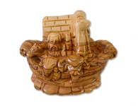 Olive Wood Noah's Ark Statue. (4.5 inches in Height)