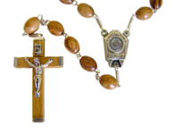 Olive Wood Rosary Containing Water From The Jordan River (22 inches in Length)