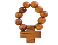 Olive Wood Finger Rosary.(2.5 inches in Length)