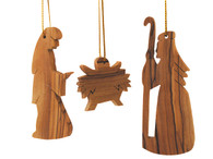 Olive Wood Ornaments - Set of Three