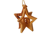Olive Wood Nativity Star Ornament.