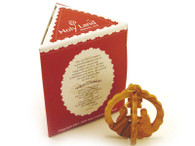 Olive Wood Round 3-D Nativity Ornament with Gift Box