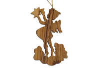 Olive Wood Angel With Star Ornament.