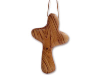 Olive Wood Palm Cross Ornament. (4.5 inches in Height)