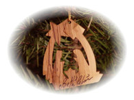 Olive Wood Nativity W/ Palm Ornament.