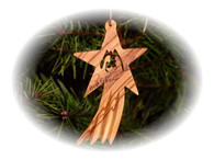 Olive Wood Falling Star Ornament (4 inches in Height)