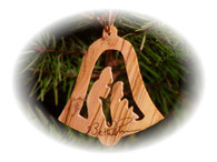 Olive Wood Bethlehem Bell Manger (3.5 inches in Height)