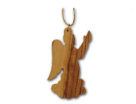 Olive Wood Glory Angel Ornament (3 inches in Height)