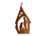 Olive Wood Christmas House Ornament (4.5 inches in Height)