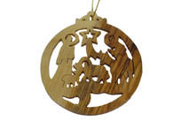 Olive Wood Nativity Manger Ornament (3.5 inches in Height)