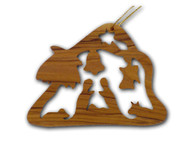 Olive Wood Christmas House Ornament (3 inches in Height)