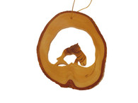 Olive Wood Ornament - Jumping Fish