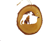 Olive Wood Ornament - Howling Coyote