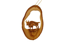 Olive Wood Ornament - Buffalo