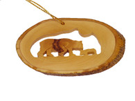 Olive Wood Ornament - Bear Family