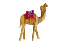Olive Wood Camel With Red Saddle (4.5 inches in Height)