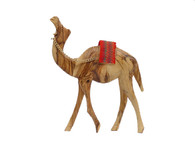 Olive Wood Camel With Red Saddle (6.25 inches in Height)