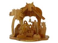 Olive Wood Christmas House 6 inches in Height.