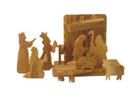 Olive Wood Nativity Set- Removable Figures 9 pcs W/Stable